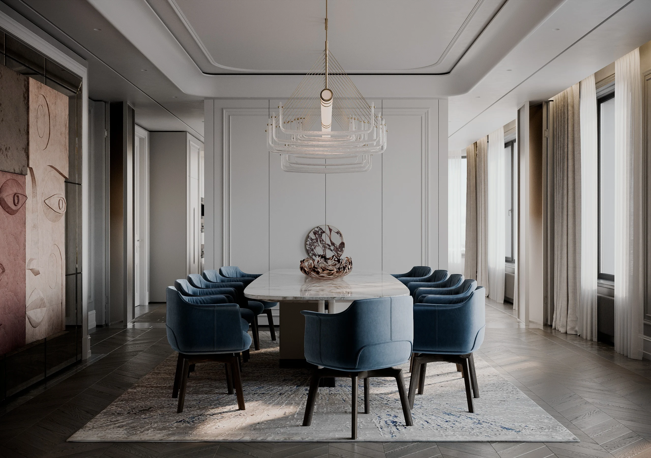Living and dining interior, view 2
