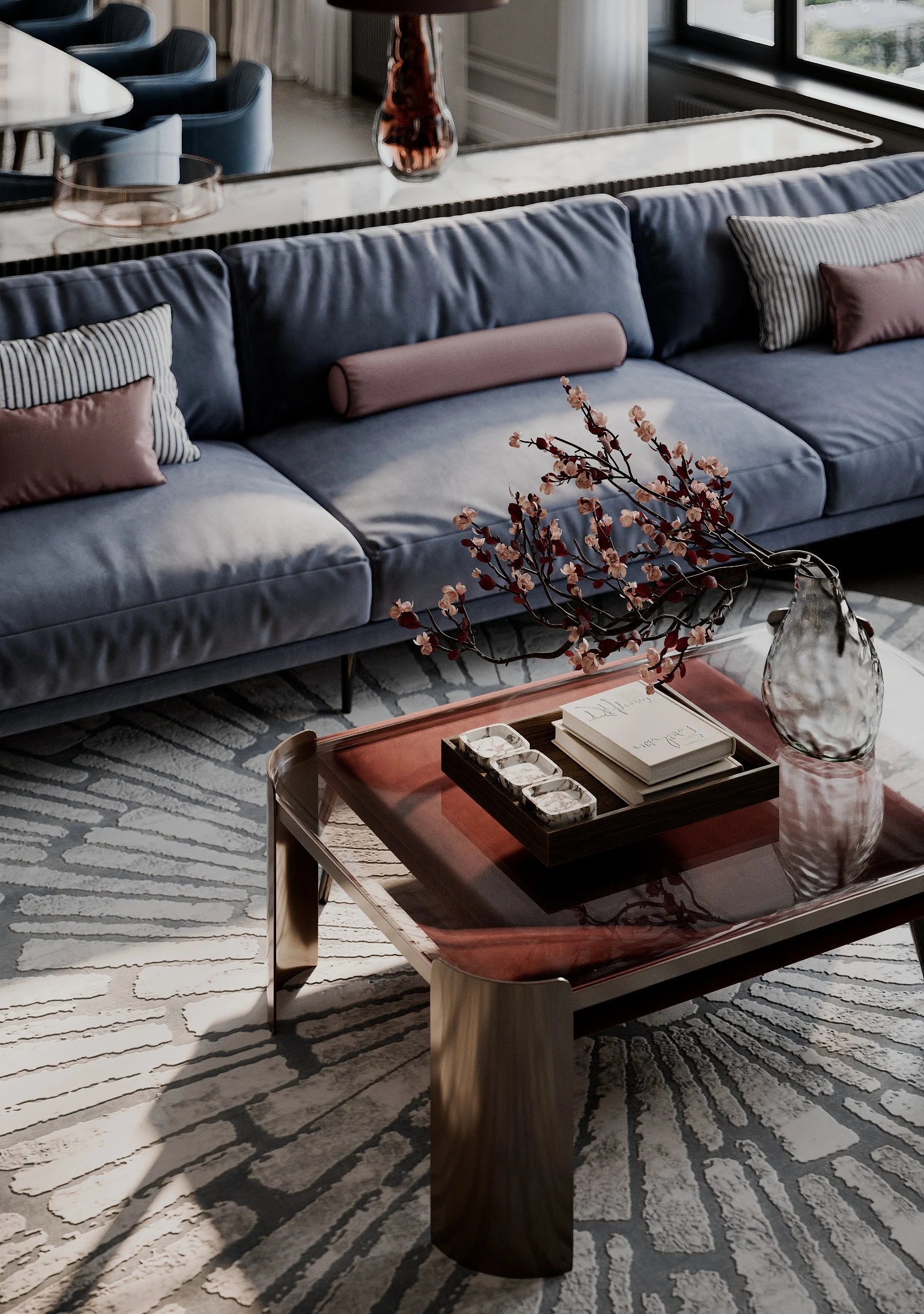 Living and dining interior, view 8