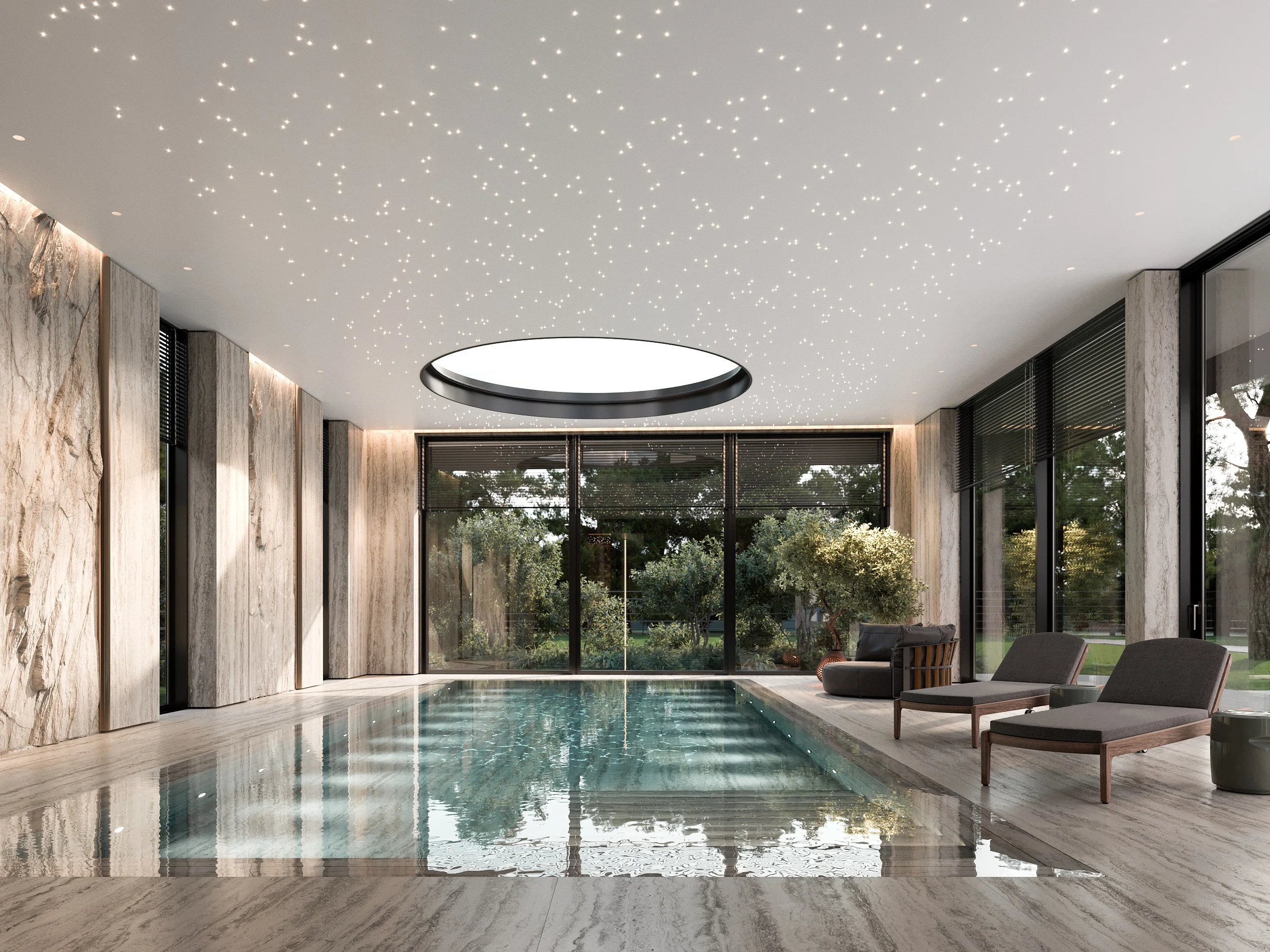 Interior with a pool, view 56